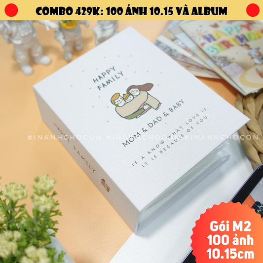 Gói in ảnh M2- Gói 100 ảnh 10.15 và album