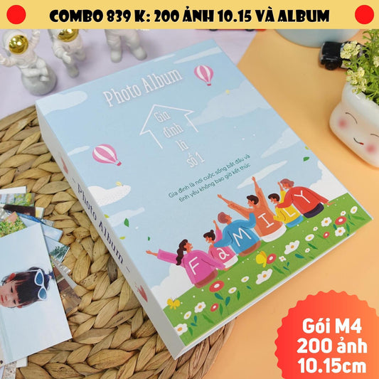 Gói in ảnh M4- Gói 200 ảnh 10.15 và album