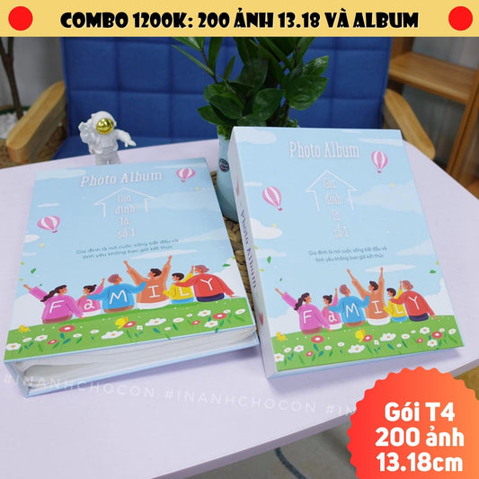 Gói in ảnh T4- Gói 200 ảnh 13.18 và album